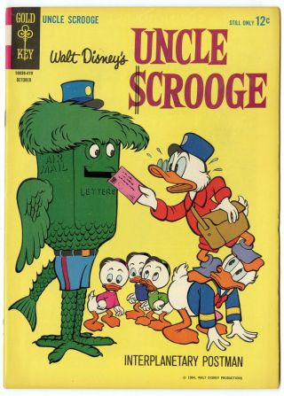 Uncle Scrooge 53 Nm - 9.  2 Off - White Pages Carl Barks Disney Gold Key 1964
