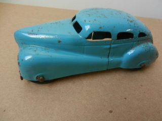 Blue 1939 Wyandotte Pressed Steel Sedan Toy Car 5.  5 " Long -