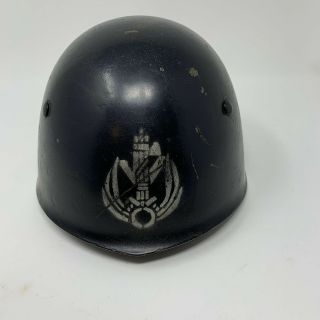 Ww2 Italian M33 Steel Helmet With " Blackshirts” Mvsn Insignia Emblem - No Strap