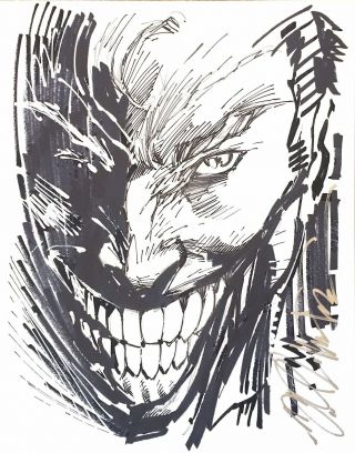 Inked Joker Hand Drawn Sketch Drawing By Shelby Robertson