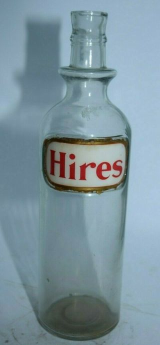 Antique Hires Root Beer Bottle Syrup Drug Store 1800s Apothecary