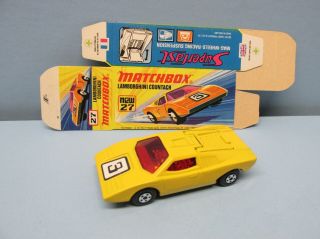 Matchbox Superfast 27b Lamborghini Countach Dark Yellow / Red Windows/