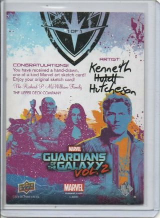 2017 Guardians of the Galaxy Vol 2 SKETCH Kenneth HUTCH Hutcheson/RONAN 1/1 OT 2