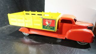 Marx Large Stake Body Pressed Steel Truck Coca Cola With Sprite Boy