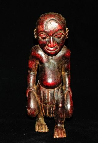 Bamun,  Cameroon: Traditional Hand - Carved Wooden Statue.  Water/medicine Carrier
