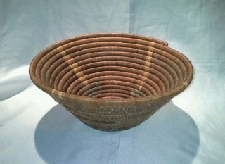 Handmade Bowl From Africa Handwoven Basket Basketvweave Brown