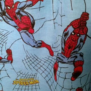 1977 Vintage Spider - Man Marvel Curtain Panels Drapes or Fabric 2