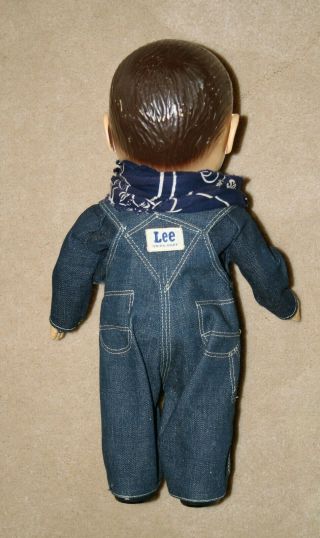 Vnt Buddy Lee Hard Plastic Doll Lee Overalls Union Made Tag Blue Bandana 2