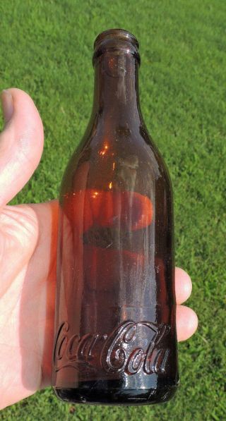 Rare Straight Side Coca Cola Amber Bottle " Goshen,  York " Porter 