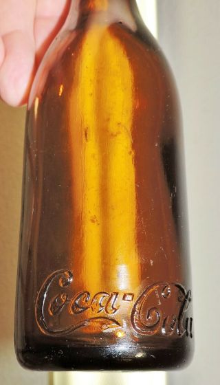 Rare Straight Side Amber " Coca Cola Bottle " York,  N.  Y.