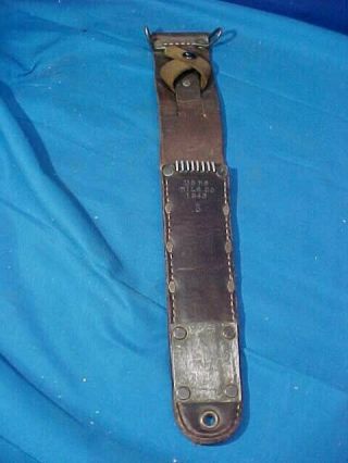Orig 1943 Wwii Us Army M6 Leather W Metal Bayonet Scabbard By Mils Co