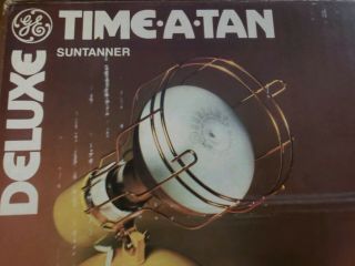 Vintage Ge Time - A - Tan Deluxe Sun Tanner Sun Lamp Retro 1988