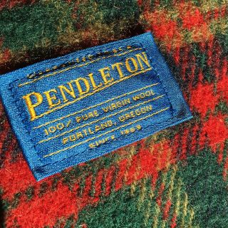 Vintage Pendleton Pure Virgin Wool Tartan Plaid 52 " X 74 " Blanket Made In Usa