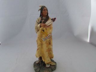 Native American Indian Warrior Or Chief With Feather 8 " Tall
