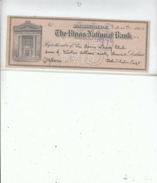Vintage 1918 Bank Check Signed By Capt.  H.  A.  Wilsdon Pioneer Aviator
