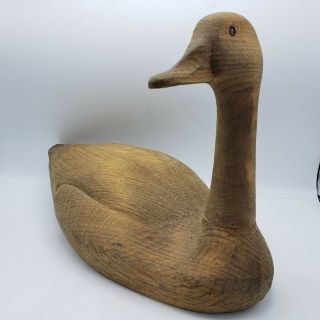 Vintage 1984 Carved Wood Swan Decoy - Signed Laity 533 22 " Long