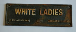 Vintage Segregation Cast Iron Sign White Ladies 1934