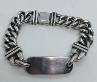 Brenda Schoenfeld Vintage Mexican Sterling Silver Heavy Link Men’s Id Bracelet