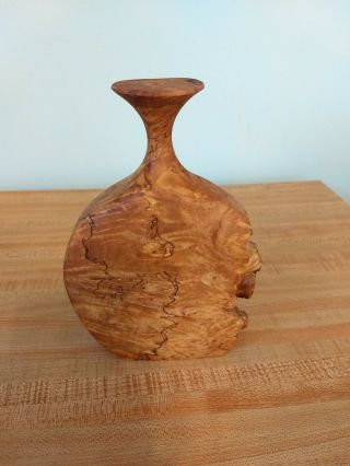 Uli Kirchler Signed Maple Burl Wood Vintage Mid Century Modern Vase Eames