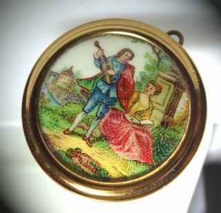 Vintage Reuge Swiss Made Music Box With Romantic Scene As Found