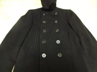 Great Cond Not Much Vintage Ww2 10 Buttons U.  S Navy Pea Coat Army