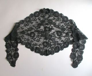 Antique Black Lace Veil Mantilla Head Scarf