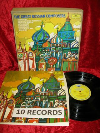 1967 Uk Nm 10 Lp Dg644 113 - 122 Stereo Tulip The Great Russian Composers Rostropo
