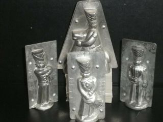 Professional,  Vintage Metal Chocolate Molds,  Set Of Art Deco Soldiers.