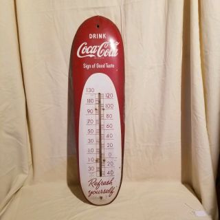 Vintage Advertising 1949 Coca Cola Cigar Thermometer Advertisement Sign Rare