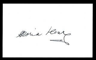 Gloria Henry Actress Perry Mason Dennis The Menace Signed 3x5 Index Card C15551