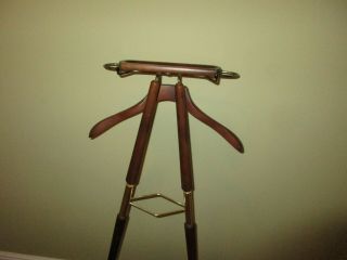 Vintage Spiegel Mid Century Valet Butler Chair Suit Rack Stand w Padded Seat 2