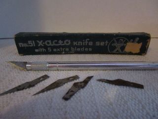 Vintage X - Acto Brand No.  51 Everkeen Razor Knife With 5 Blades & Box