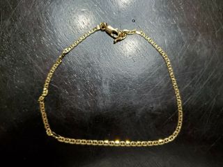 Vintage Otc 14k Solid Italian Gold 2mm Anchor Chain Anklet 10 " Euc