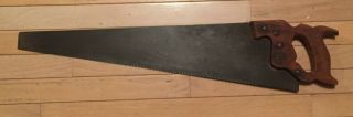 Vintage Henry Disston & Sons 26 " Saw 8 Point Antique Woodworking
