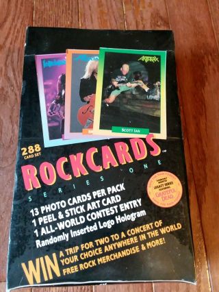 1991 Brockum Rock Cards Series 1 Factory Wax Box - 36 Packs