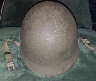 Ww2 Us Army M1 Helmet Fixed Bale Front Seam,  Westinghouse Liner