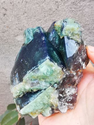 Rare Translucent Green Cube Fluorite Mineral Specimen 474g