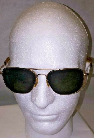 Vintage American Optical Aviation Sunglasses Model 1 - 10 12kgf 5 1/4