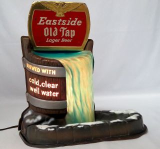Vintage Eastside Old Tap Lager Lighted Motion Bucket Beer Sign Pabst Brewing