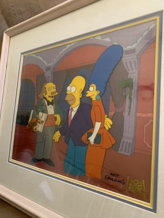 The Simpsons Season 1 Ep.  13 Production Cel Signed By Matt Groening Psa