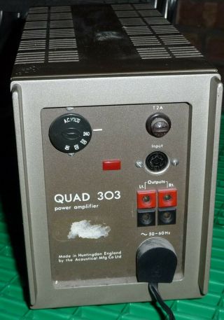 Vintage Quad 303 Amplifier Good With Instruction Manuel