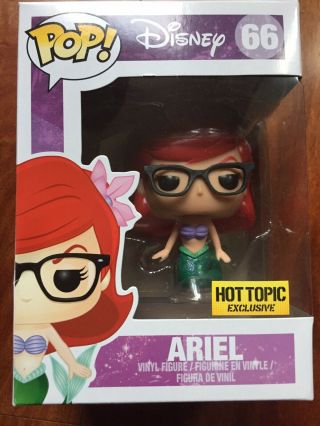 Funko Pop Disney Little Mermaid Princess Ariel Hipster Glasses Nerd Hot Topic Ht