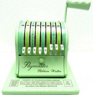 Vintage Collectible Paymaster Ribbon Writer Series 8000 Seafoam Green Light Use