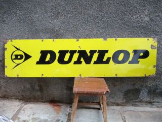Dunlop Tire Vintage Porcelain Enamel Sign Tire Shop Display Collectibles Gasoli