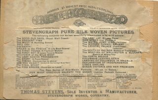 1880s Stevengraph Silk Woven Picture 