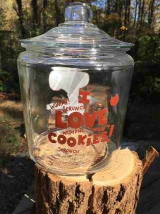 Vintage SNOOPY Glass COOKIE JAR Peanuts / Charlie Brown 2