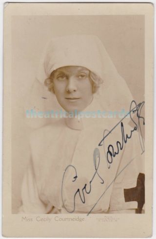 Stage Actress,  Comedienne Cicely Courtneidge In Nurse Costume.  Signed Postcard