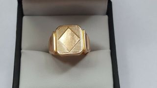 Gorgeous Unisex Heavy Art Deco Antique 9ct Rose Gold Signet Ring