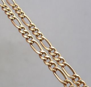 14k Yellow Gold 3.  5mm Wide Figaro Link Chain 20 " Necklace 7.  4 Grams Vintage