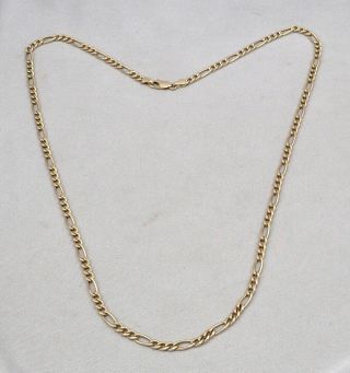 14K Yellow GOLD 3.  5mm Wide Figaro Link Chain 20 